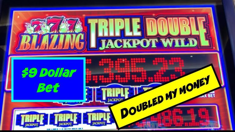 Doubled My Money on a $9 Dollar Bet Playing 777 Blazing