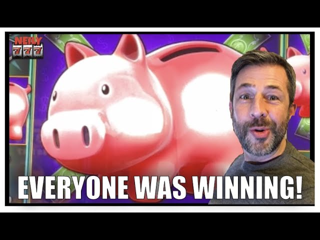 LITERALLY EVERY MACHINE WAS HITTING BONUSES! Piggy Bankin Slot Machine!