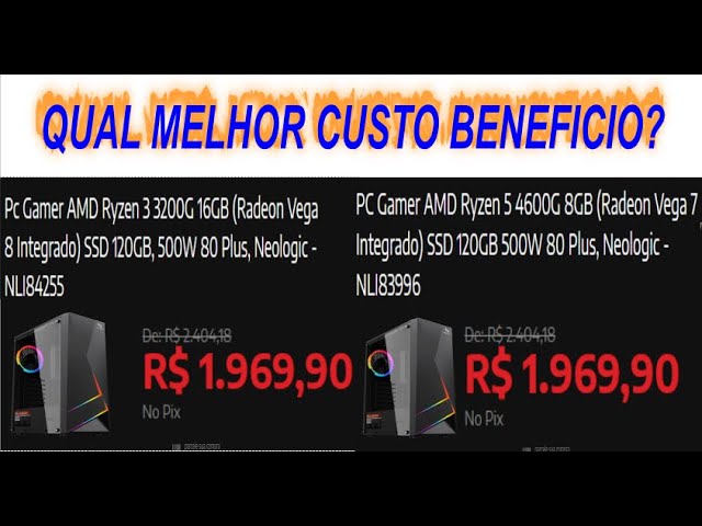 Pc Gamer AMD Ryzen 3 3200G 16GB OU PC Gamer AMD Ryzen 5 4600G 8GB