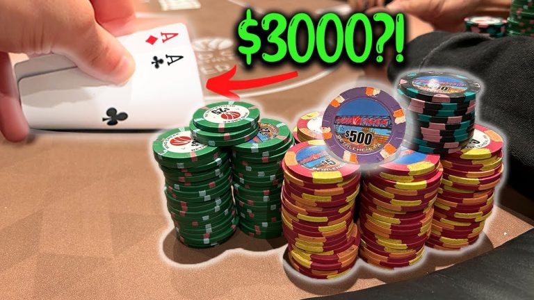 Pocket ACES In $3000 Pot Turns Into MASSIVE COOLER! Biggest Win Of The Year! / Ace Poker Vlog 53