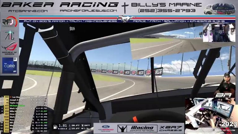 RFJ at Auto Club Speedway on iRacing NASCAR Truck Style (VR Cam)