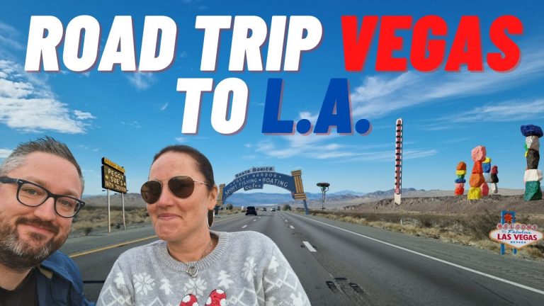 Vegas to LA & Santa Monica Road Trip Travel Day | Seven Magic Mountains, Bonnie & Clyde, Alien Jerky