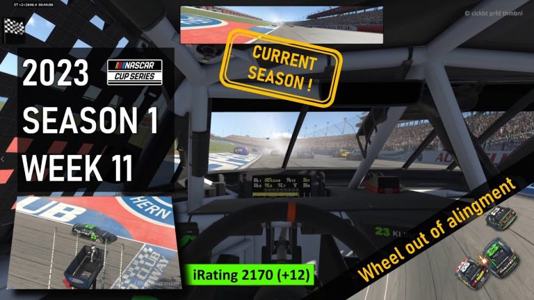 Wheel out of alingment at Auto Club NASCAR Cup Series iRacing 2023 Season 1 Week 11