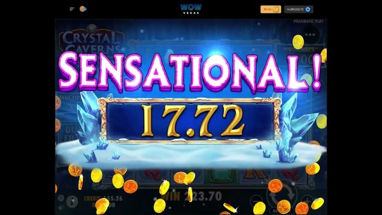 Wow Vegas Sweepstakes Casino: Crystal Caverns Big Win 1.00 SC Bet