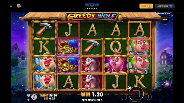 Wow Vegas Sweepstakes Casino: Greedy Wolf Big Win .25 SC Bet