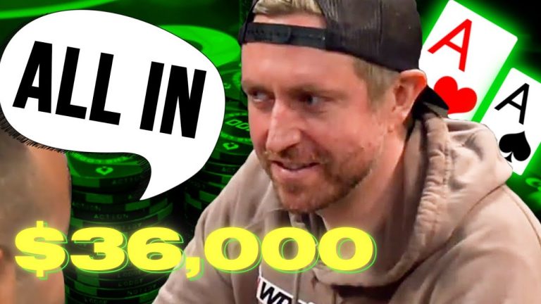 $50/$100: He Shoves When I Have Aces! (Massive Pot)