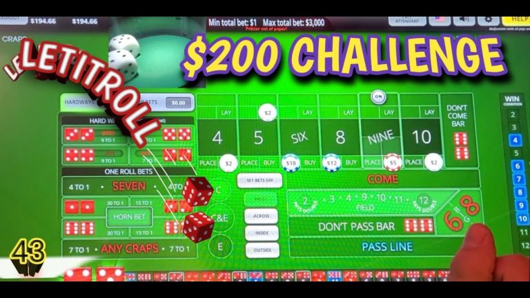 BUBBLE CRAPS FUN!!! – $200 CHALLENGE! 43 – Live Casino Craps