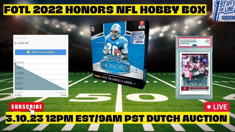 FOTL 2022 PANINI HONORS NFL HOBBY BOX DUTCH AUCTION LIVE