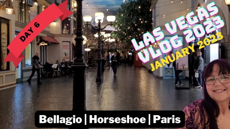 Las Vegas Vlog 2023 | January 2023 – Day 6, Final Day – Bellagio Conservatory – Horseshoe – Paris