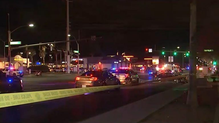 Las Vegas police shoot robbery suspect after pursuit