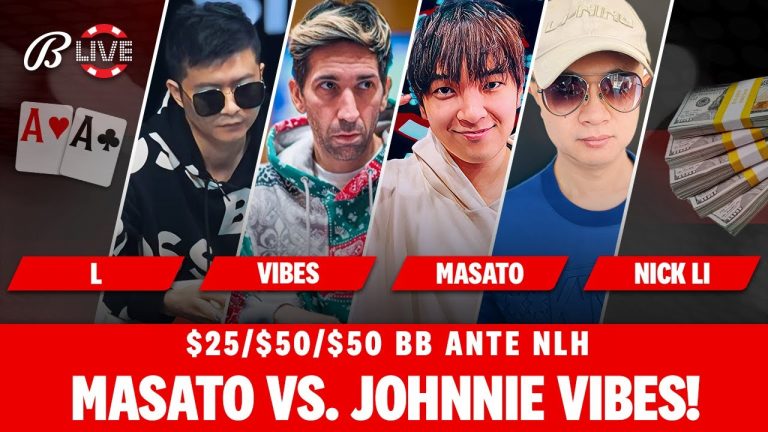 Masato and JohnnieVibes $25/50/50 NLH – Live at the Bike