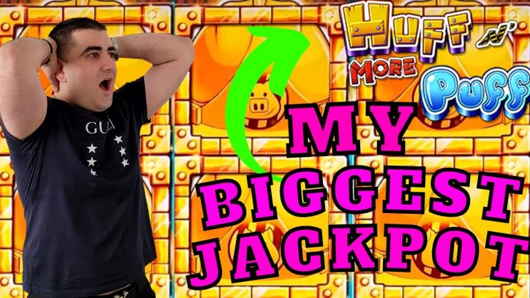 My BIGGEST JACKPOT On Huff N More Puff Slot + More JACKPOTS – Las Vegas Slots Biggest Wins