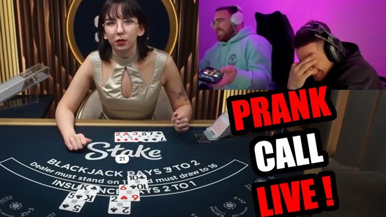 PRANK CALL During BlackJack.. Hes WILD for This !!!